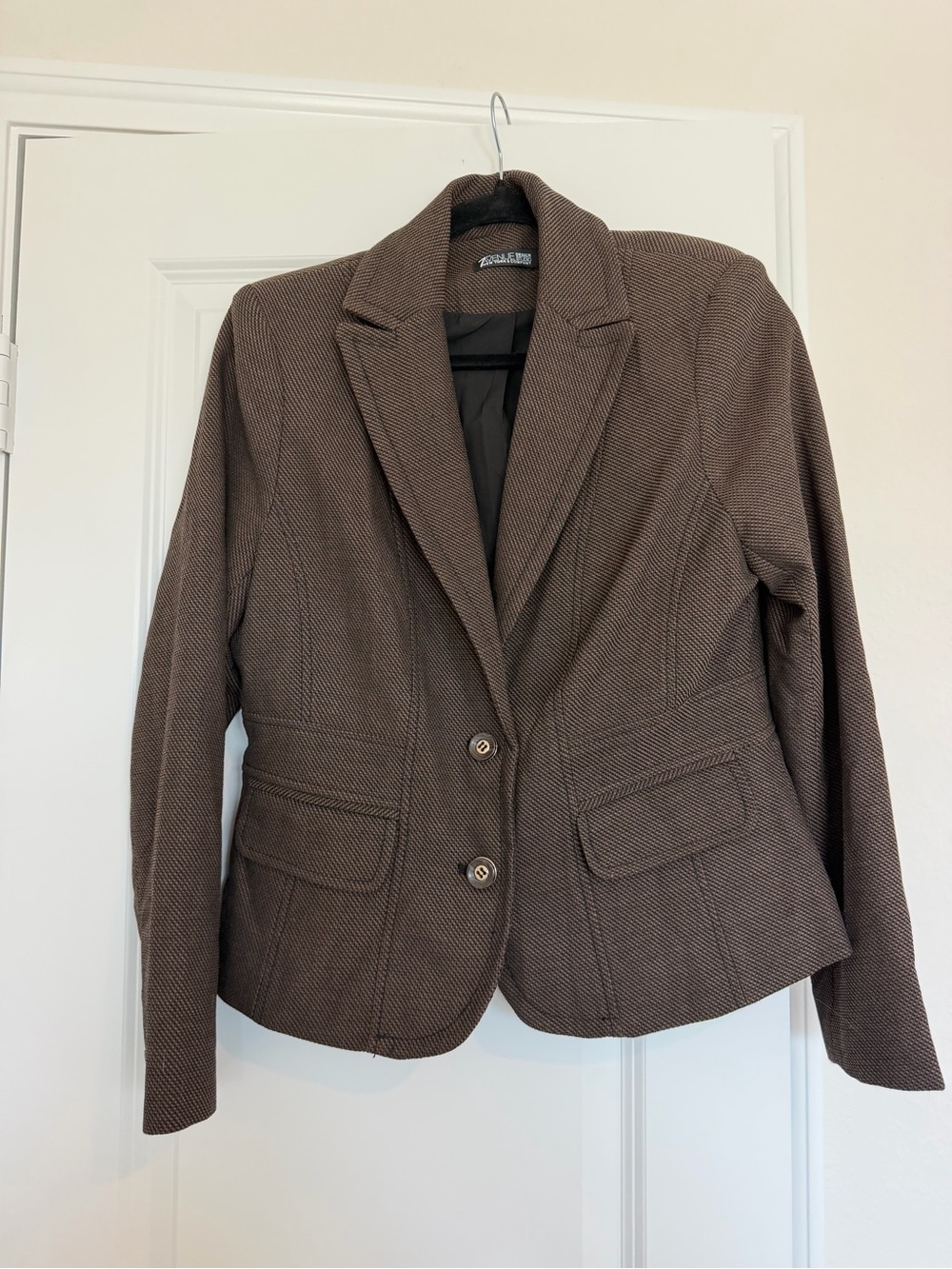 Women’s Brown Herringbone Tailored Blazer Jacket